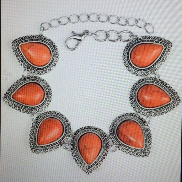 Silver and Orange bracelet - Picture 1 of 1